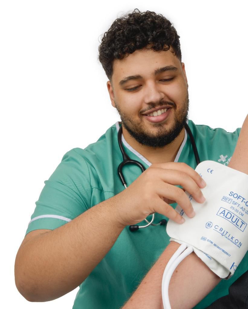 Healthcare professional preparing clinical trial administration