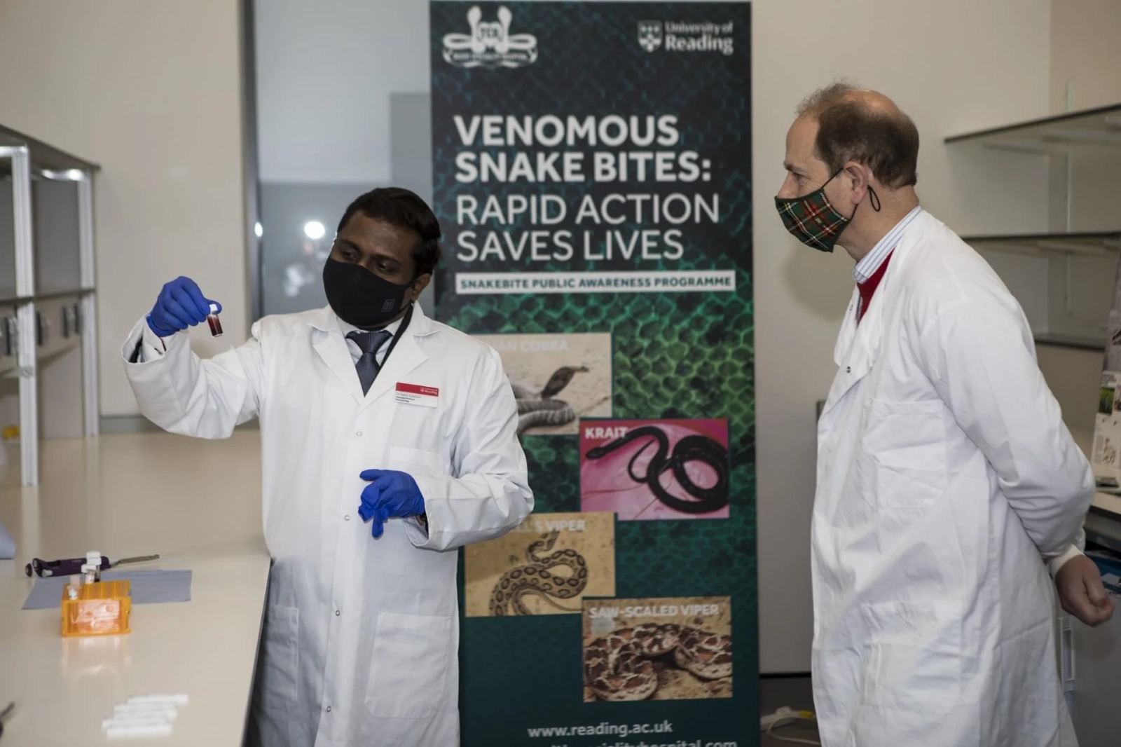 University of Reading researchers in venom science laboratory